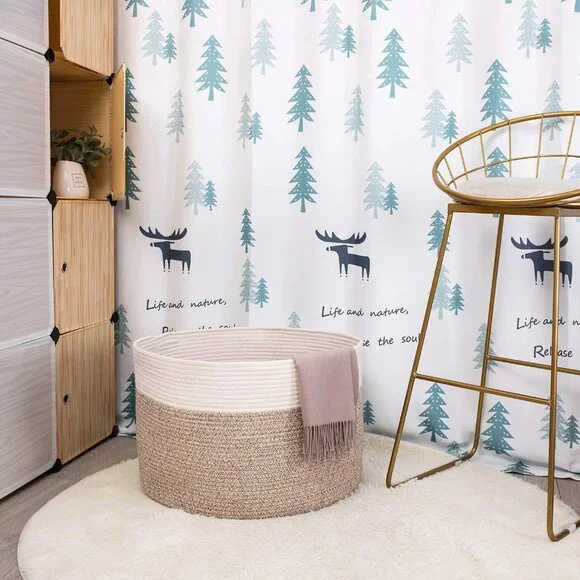 Extra Large 22 x 14in Decorative Blanket Basket for Living Room, Laundry Basket, - Picture 2 of 9